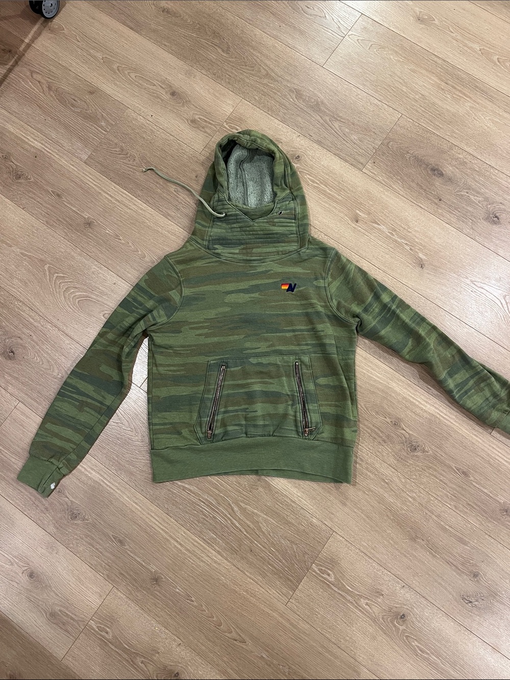 Aviator Nation Ninja pullover. Green camo size small.